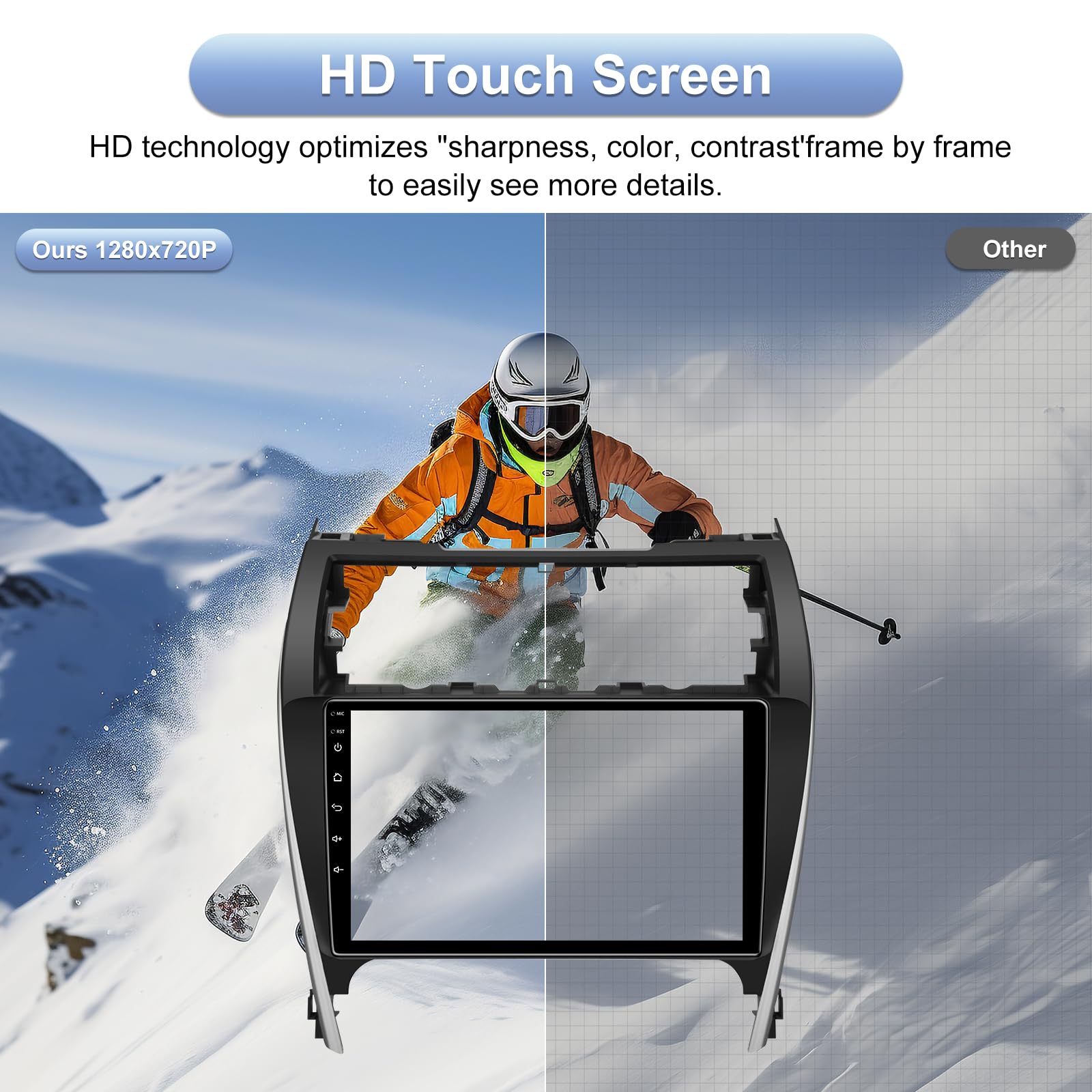 Android 13 Car Radio for Toyota Camry 2012 2013 2014 with Wireless Carplay and Android Auto -4GB+32GB 10.2 inch Touchscreen Bluetooth RDS FM SWC 5GWIFI（fit JBL System）