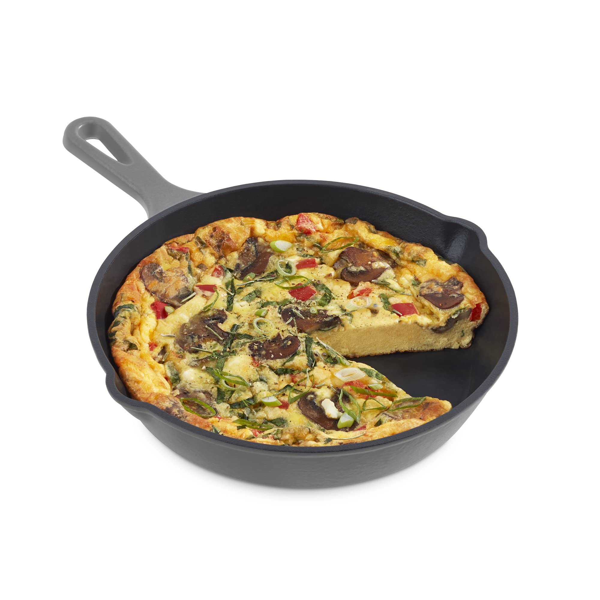 Zakarian by Dash 9.5 Inch Small Nonstick Cast Iron Skillet, Titanium Ceramic Coated Frying Pan, Grey Image