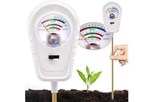 Aenncci Soil Test Kit 3-in-1, Soil Moisture Meter, Soil PH Meter, Fertility Soil Tester, Soil Tester for Garden, Lawn, Farm, Outdoor & Indoor Use (Snow White)