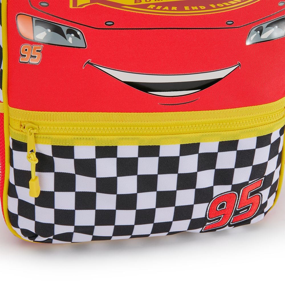 DISNEY STORE Official Cars Backpack - Kids Backpack with Embroidered Accents, Adjustable Straps, Zip Compartments & Mesh Pockets, Screen Art Featuring Lightning McQueen