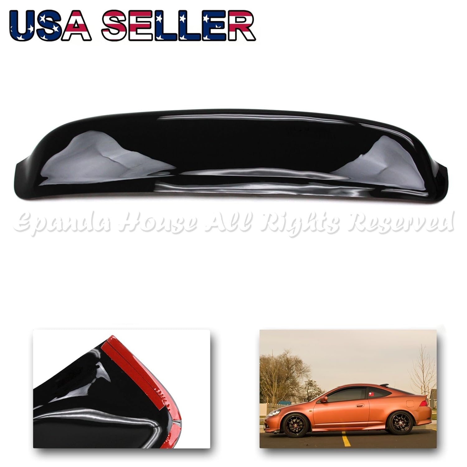 Amazon.com: For 02-06 Acura Rsx Dc5 Rear Roof Visor Wind Deflector Jdm  Gloss Dark Smoked Usa: Automotive