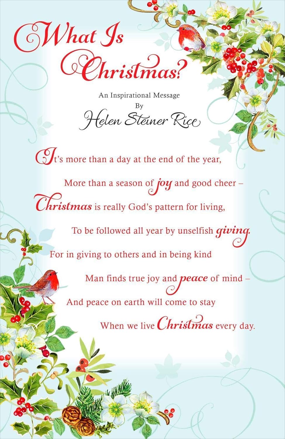 What Is Christmas By Helen Steiner Rice - Greeting Christmas Card: Amazon.co.uk: Kitchen & Home