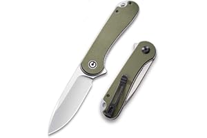 CIVIVI Knives Elementum Folding Pocket Knife 2.96" D2 Satin Blade,G-10 Handles C907E (Green)