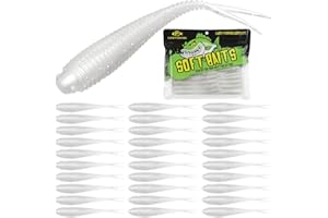 LUCKYFISHING Soft Plastic Baits 20PCS/30PCS/40PCS Forked Tail Fishing Soft Bait for Bass Walleye Trout Crappie Lures 3in/3.5in/4in