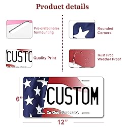 Metal Custom License Plate - 6x12 Inch - Select