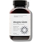 Smarter Nutrition Magnesium Complex - Chelated Magnesium Glycinate + Citrate, Malate for Sleep, Relaxation, Muscle & Nerves + Clinically Proven L-Theanine, Non-GMO-60 Tablet[30-Day Supply]