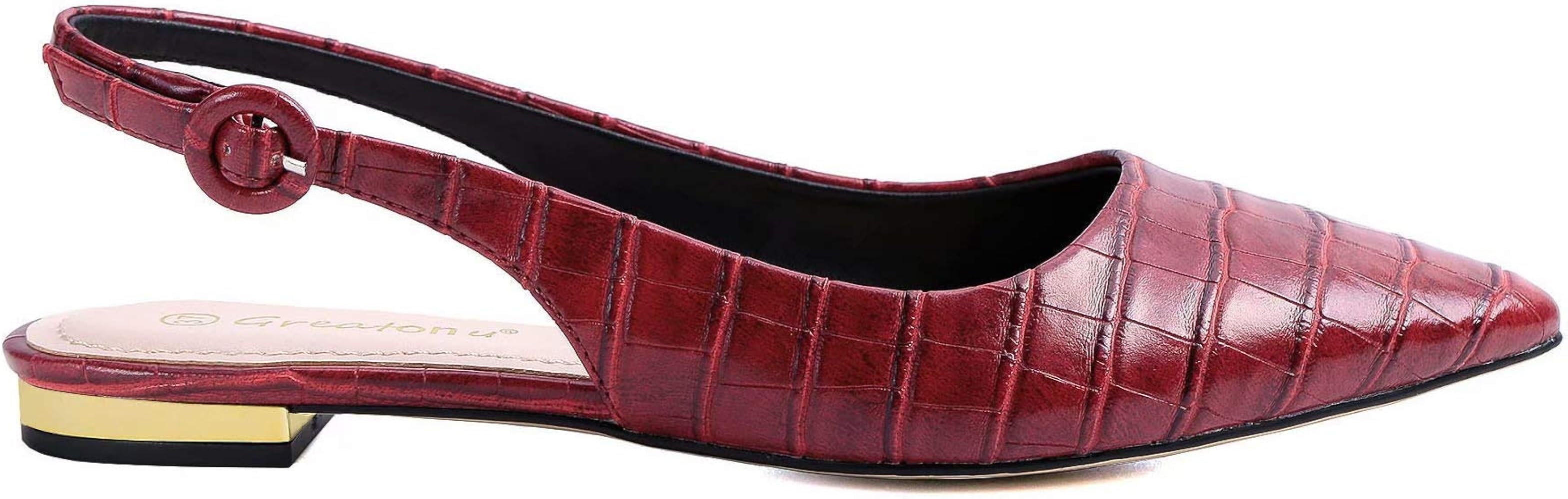 womens burgundy flat shoes