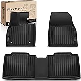 YHTAUTO Floor Mats Fit 2023-2025 Toyota bZ4X & Subaru Solterra, TPE All Weather Car Mats Waterproof Anti-Slip Odorless Floor Liner, Interior Accessories, 1st & 2nd Row, Set of 3
