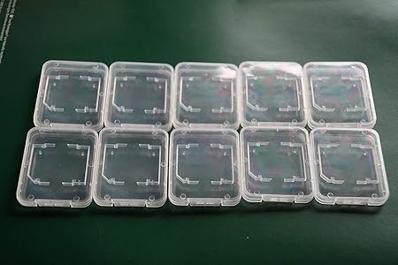 LORJE 10 pcs SD MMC/SDHC Memory Card Plastic Storage Jewel Case