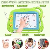 AiTuiTui Travel Size Magnetic Doodle Board with 3 Stamps Green view 2
