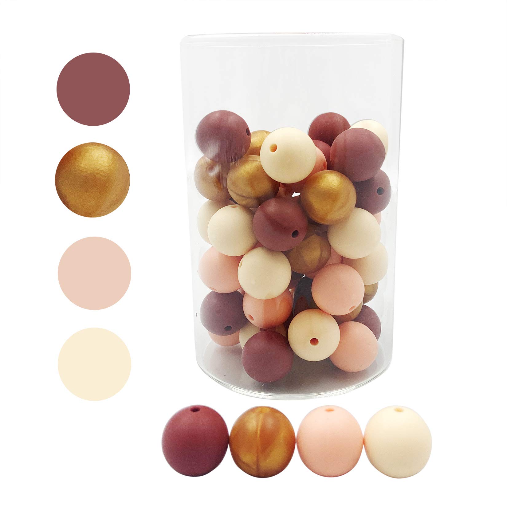 Round DIY Silicone Loosing Red Beads 15mm 50pc DIY Jewelry Making