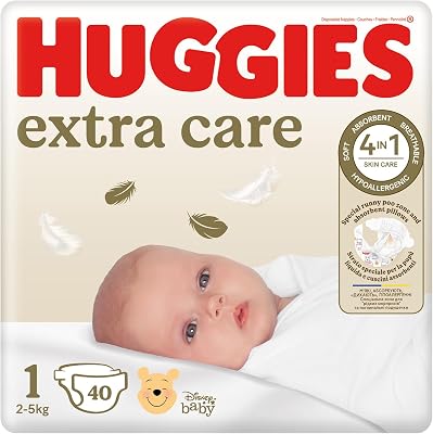 Extra Care Neonato, 40 Pannolini, Taglia 1 (2-5Kg)