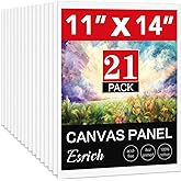 Canvases for Painting 11x14 Inch, 21 Pack Blank Painting Canvas Boards for Painting Supplies-Cotton Canvas Panels Acid-Free Primed for Oil Paint,Watercolor, Acrylic Paint, Gouache and Tempera.