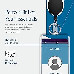 Will Well ID Badge Holders with Clip and Keyring