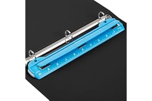 WorkLion Hole Puncher 3 Ring – Blue Portable Metal Hole Punch Single for Binder, 5 Sheet Capacity
