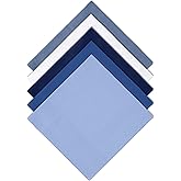 Giantree 5-Pack of Pocket Squares for Men, Blue and White Men's Cotton Handkerchiefs, 15.7-Inch Men's Handkerchiefs, Pure Cotton Machine Washable, Soft Pocket Square for Formal Everyday Wear