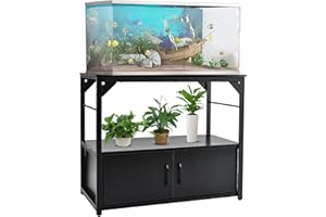 BAVNNRO 40 Gallon Fish Tank Stand Metal Frame Aquarium Stand with Storage Cabinet, Fish Tank with Stand for Fish Tank Accessories Storage for Fish Lovers, 660LBS Capacity Black 36.6" L*18.9" W Tabletop