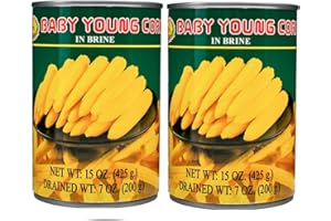 79C'S FARM Pickled Baby Corn In Can, Baby Corn Canned In Brine (Pack of 2)