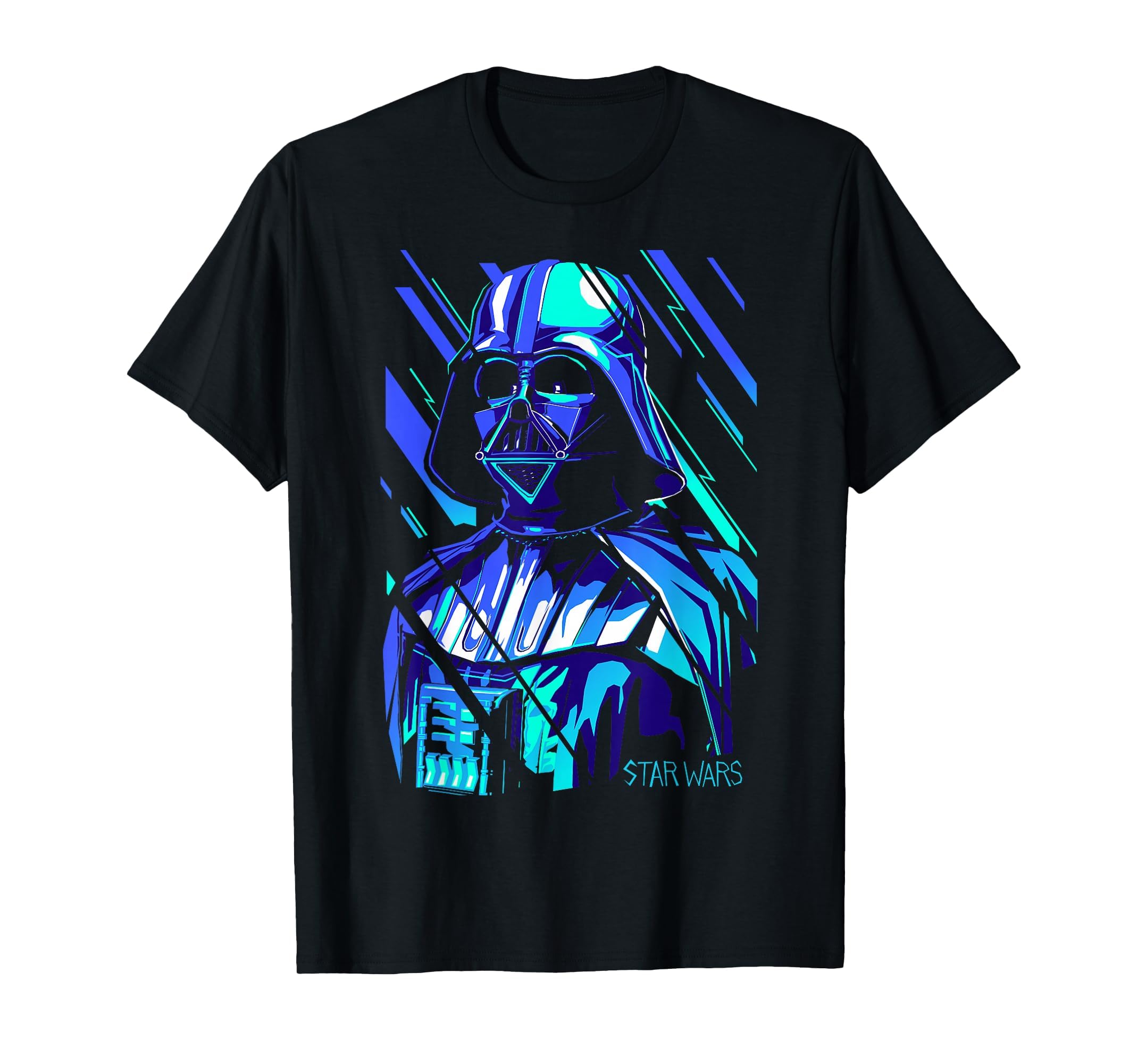 Star Wars Darth Vader Idling in The Matrix Laser-Light Show T-Shirt, Men, Black, Large