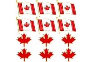 HATINXIA Canada Flag Pins & Maple Leaf Lapel Pins Set, Patriotic Canadian Brooches, Pin Badges for Cloth, Gift for Men Women