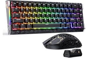 ATTACK SHARK R68HE Magnetic Gaming Keyboard + R5 Ultra 8K Gaming Mouse Bundle, Carbon Fiber Design, Rapid Trigger 0.005mm, 80