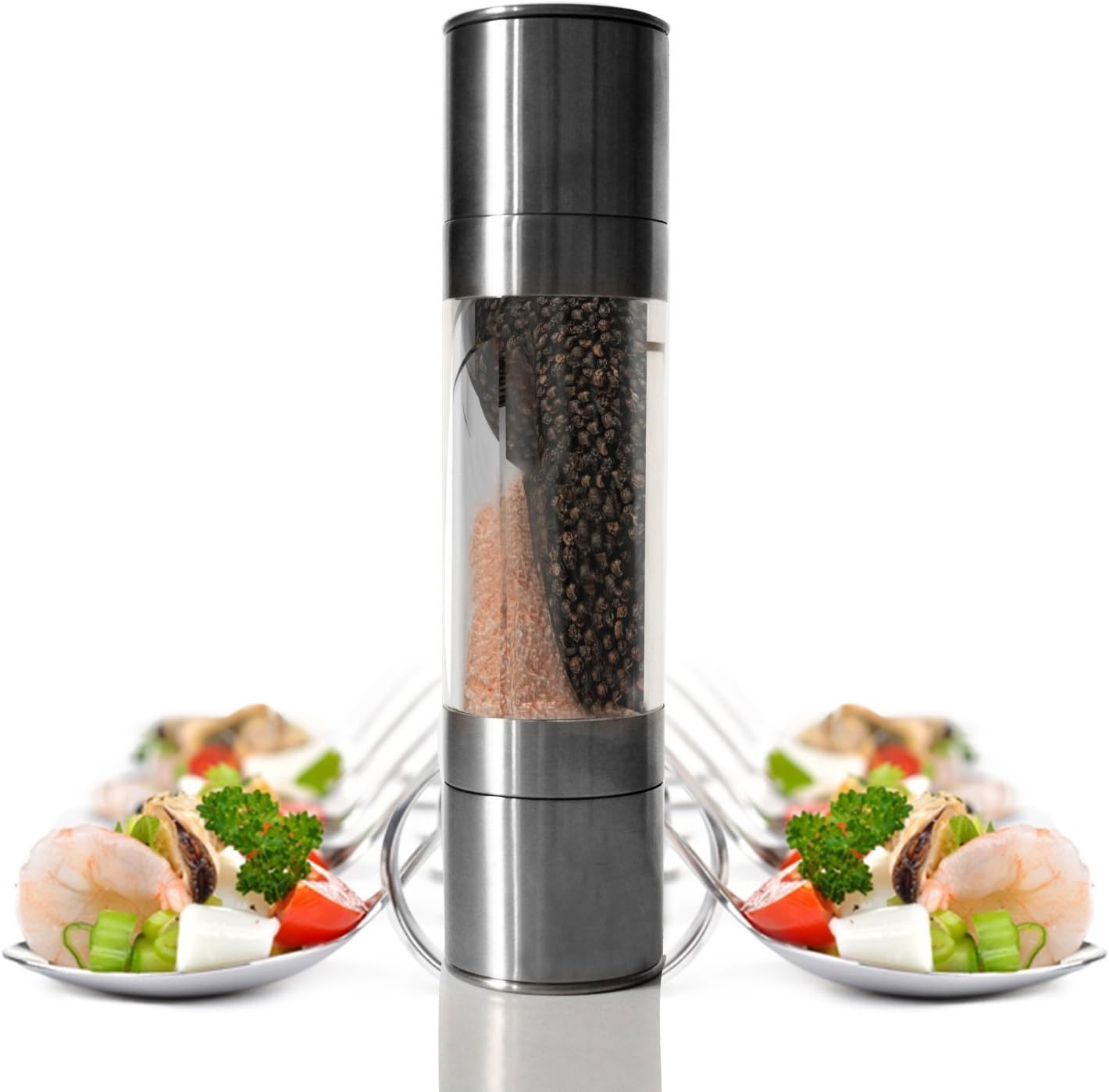 Luxe and Beauty 2 in 1 Salt and Pepper Mill Grinder (Stainless Steel)