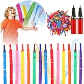 Rocket Balloons with Pump, 40-Inch Whistling Flying Balloons, 100 Count | 2 hand pumps, assorted colors, birthday party favors, school events, camps, backyard and family outdoor play