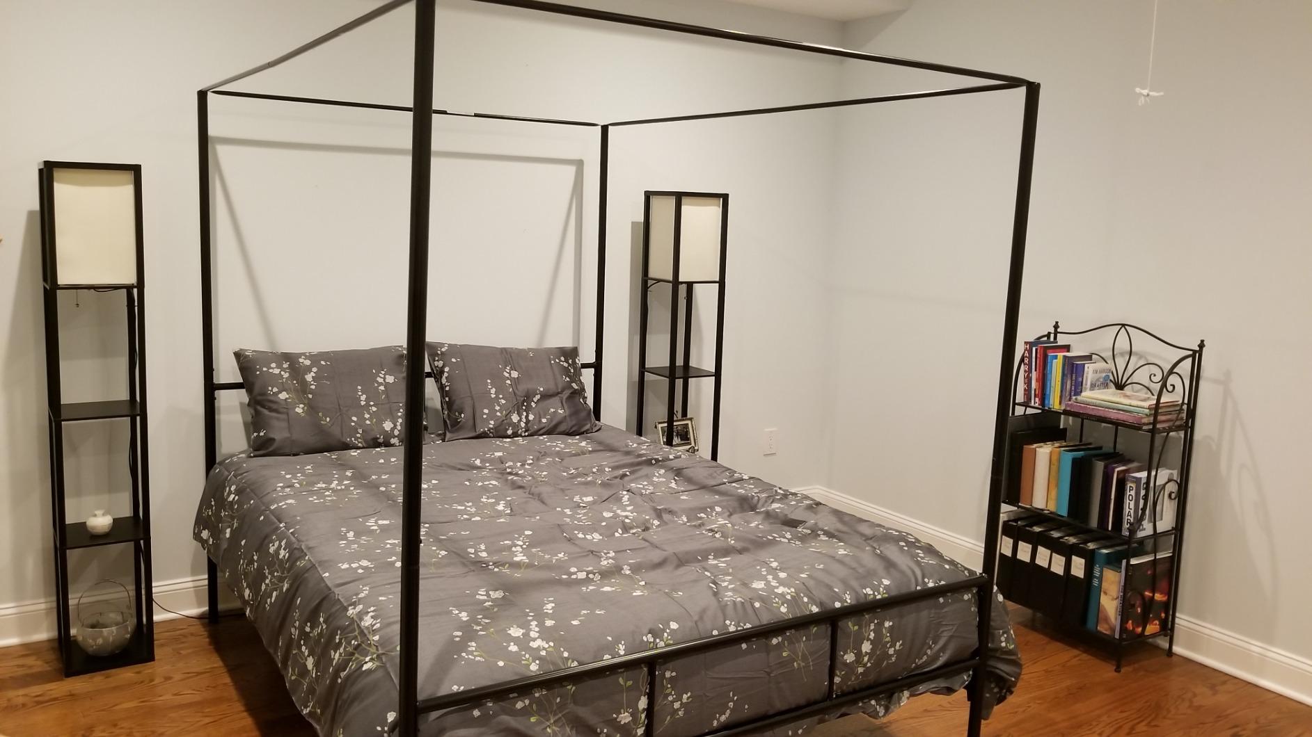 50/mo Finance Novogratz Marion Canopy Bed Frame, Gold, Full Buy