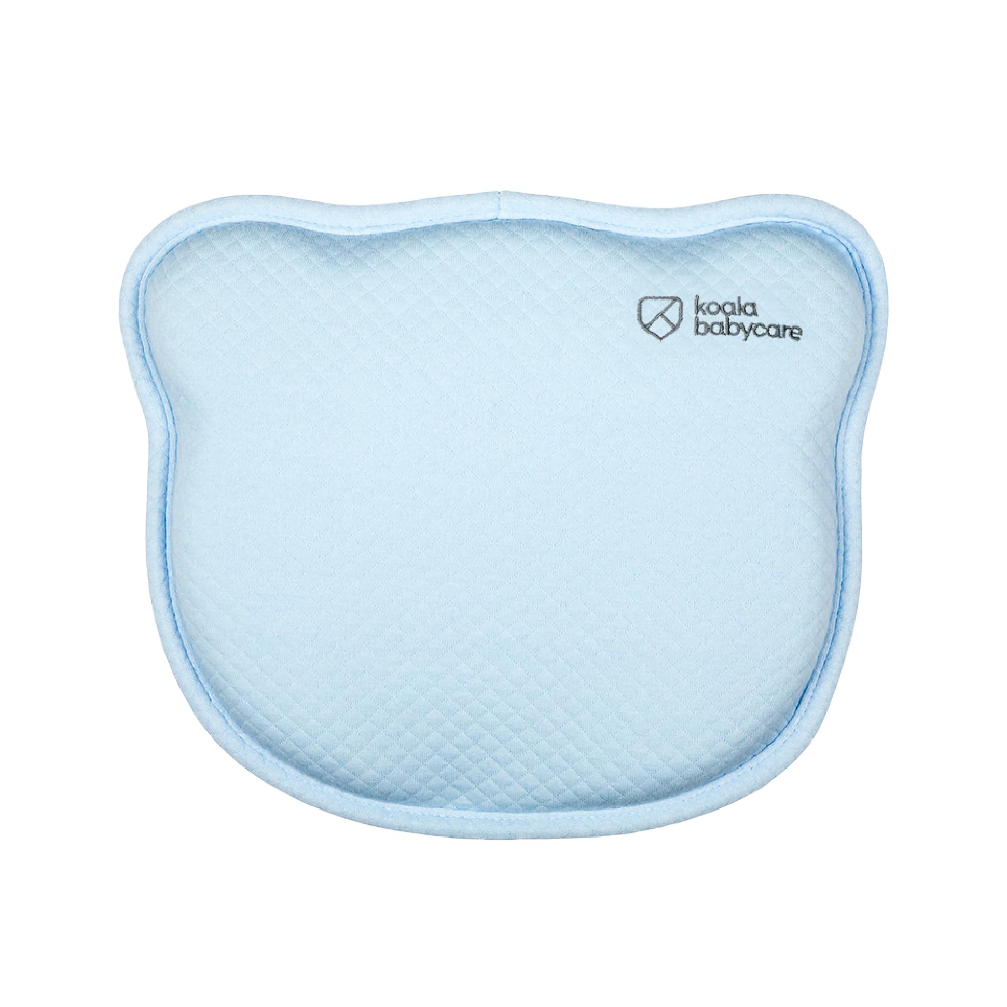 KOALA BABYCARE Plagiocephaly Baby Pillow with Two Removable Pillowcases to Help Prevent and Treat Flat Head Syndrome in Memory Foam - Koala Perfect Head - Blue