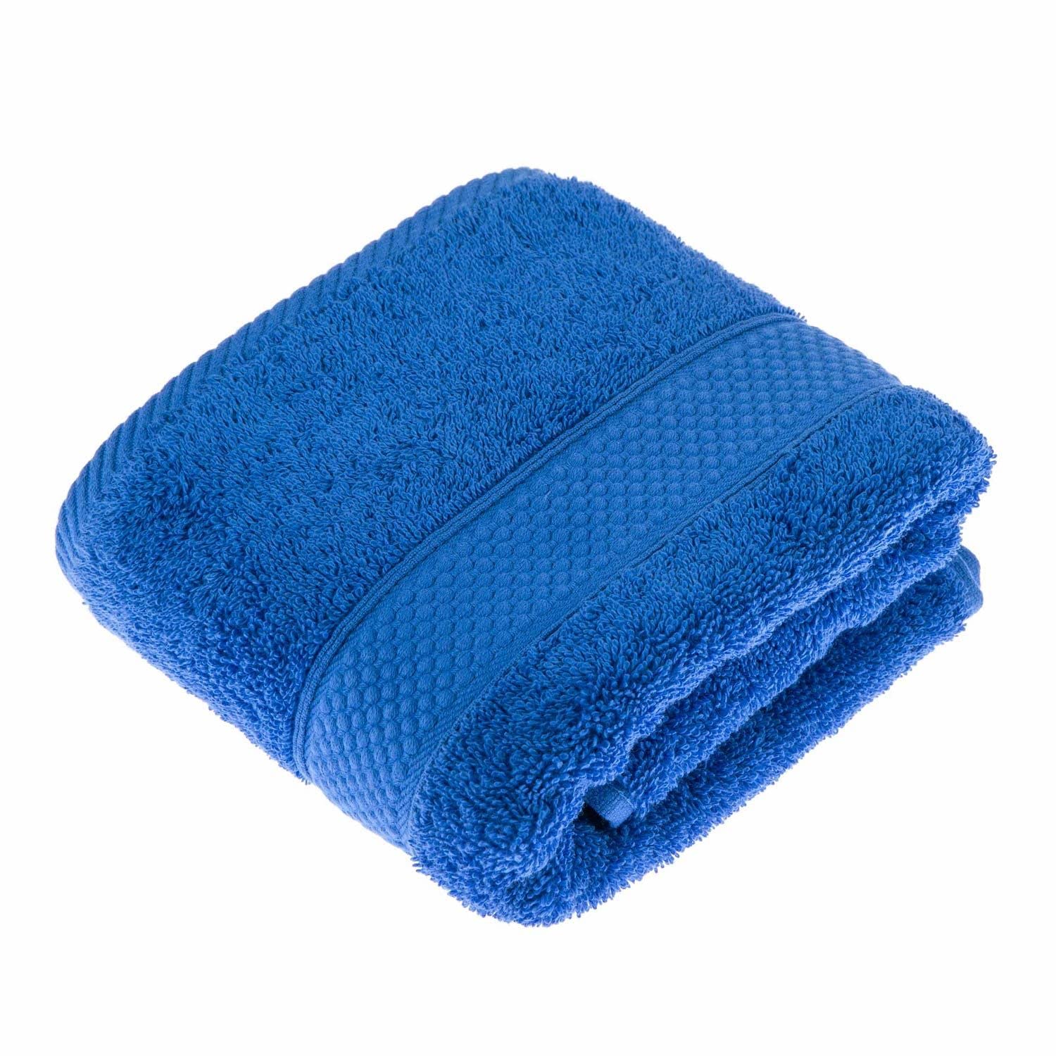 HOMESCAPES Blue Turkish Cotton Hand Towel Super Soft Thick & Absorbent 500 GSM Towel Heavy Weight for everyday Luxury