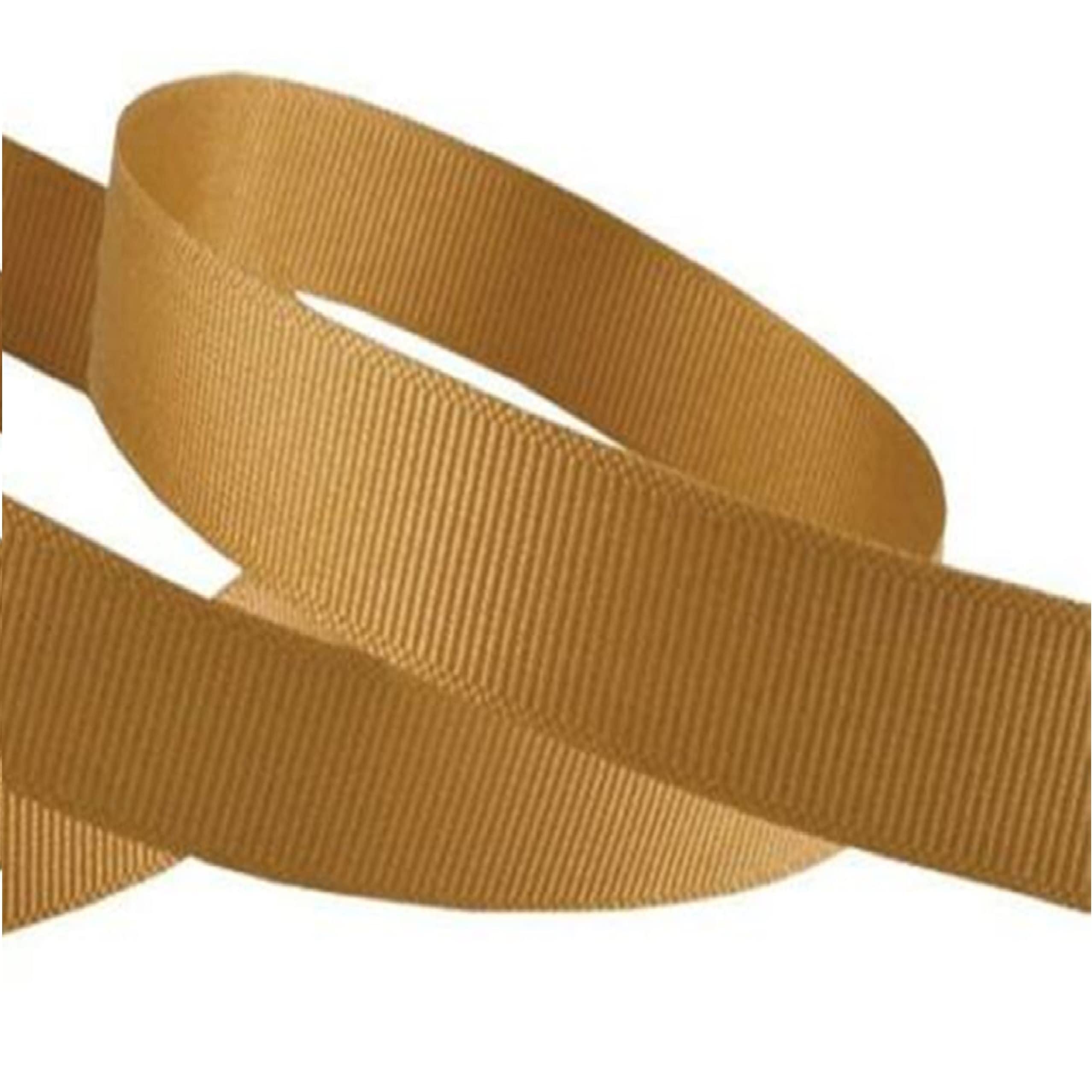 Gold Grosgrain Ribbon 25mm X 10 Metres Double Sided, for Gifts Wrap Sew Party, Decorations Events Dress Wedding Christmas Crafts, Bows Floral Balloons Hairs, Cake More — image 1