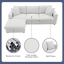 L-Shaped Reversible Sectional Sofa Modular Cloud