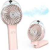 COMLIFE Portable Handheld Misting Fan, 3000mAh Rechargeable Battery Operated, 180° Foldable, Mini Personal Fan with Water Sprayer for Travel, Makeup, Home, Office, Camping, Outdoors