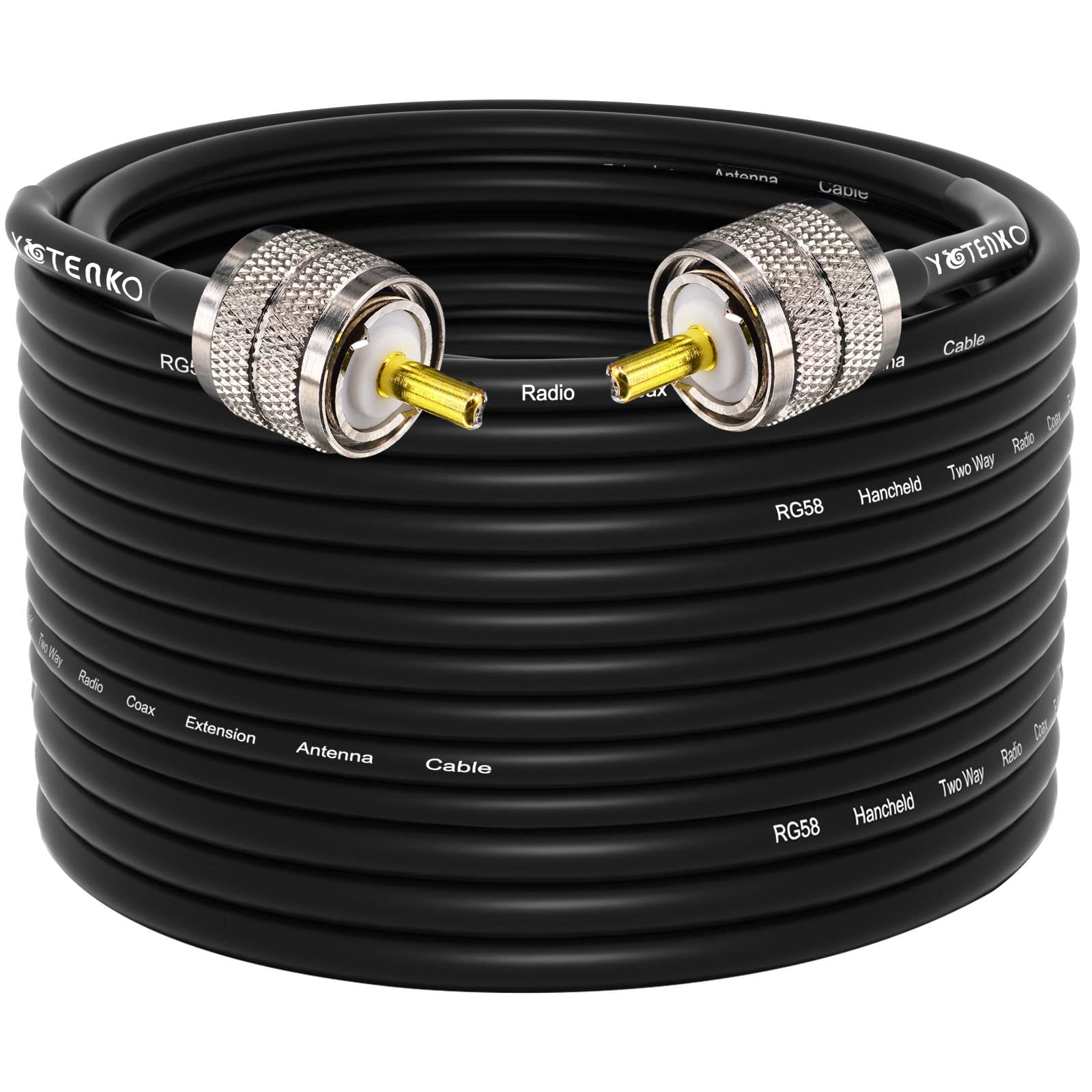 Photo 1 of YOTENKO CB Coax Cable, RG58 Coaxial Cable 75ft,UHF PL259 Male to PL259 Male 50 Ohm Coax Low Loss for HF VHF CB Radio,Ham Radio,SWR Meter,Dummy Load,Antenna Analyzer