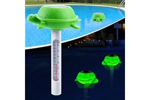 KingSom Floating Pool Thermometer,Solar Turtle Pool Thermometer Floating,Easy to Read Pool Temperature Thermometer at Night,Pro Pond Thermometer,Floating Water Thermometer for Hot tub,Spa-1PC