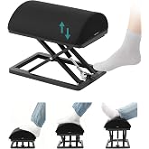 Wikabex Step-to-Adjust Foot Rest&mdash;Truly Infinite Height, No Bending Needed | 2.7-13.1" Stepless Height | Washable | Ergonomic Under Desk Footrest Support for Work &amp; Office Comfort | Home/Gaming/Study