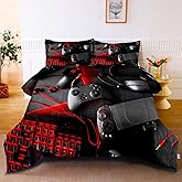 GRAT TIOC Gaming Comforter for Boys Teens,Game Bedding Sets Queen,Kids Gamer Comforter Set,Video Game Bedroom Bed Set Controller Duvet All Season 3 Piece