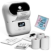 Phomemo Label Maker Machine- M110 Upgraded Bluetooth Label Printer for Barcode, Clothing, Jewelry, Retail, Mailing, Business, Compatible with Android & iOS, with 3 Label, White