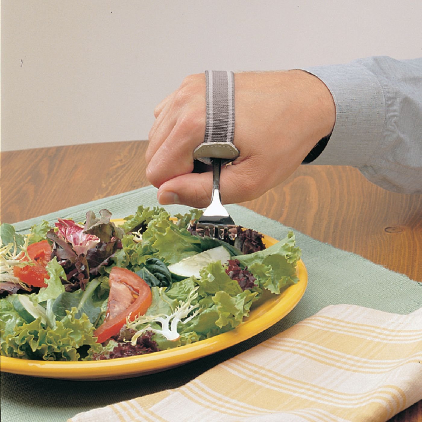 Sammons Preston Universal Cuff, Leather ADL Cuff with Elastic Strap, Holds Utensils or Writing Aids, Makes Mealtime or Other Activities Easier, for Elderly or Individuals with Weak Grip, Large, 3-1/2": Industrial & Scientific