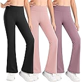 STELLE Girl's Flare Leggings High Waisted Yoga Pants Bootcut Dance Casual Pants Activewear Kids Bell Bottoms
