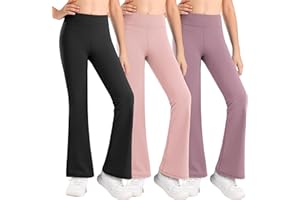 Stelle Girl's Flare Leggings High Waisted Yoga Pants Bootcut Dance Casual Pants Activewear Kids Bell Bottoms