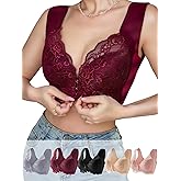Pack Front Closure Bras for Women Full Coverage Lace Wireless Bralettes, Soft Breathable Support Wirefree Everyday Bras