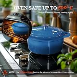 OVERMONT Enamelled Cast Iron Round Casserole Pot 4.2L Sapphire Blue view 4
