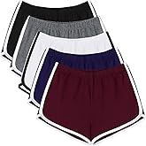 URATOT 5 Packs Soft Comfy Booty Cotton Workout Pants Breathable Lounge Dolphin Shorts Cycling Hiking Pants for Women