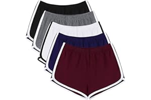 URATOT 5 Packs Soft Comfy Booty Cotton Workout Pants Breathable Lounge Dolphin Shorts Cycling Hiking Pants for Women