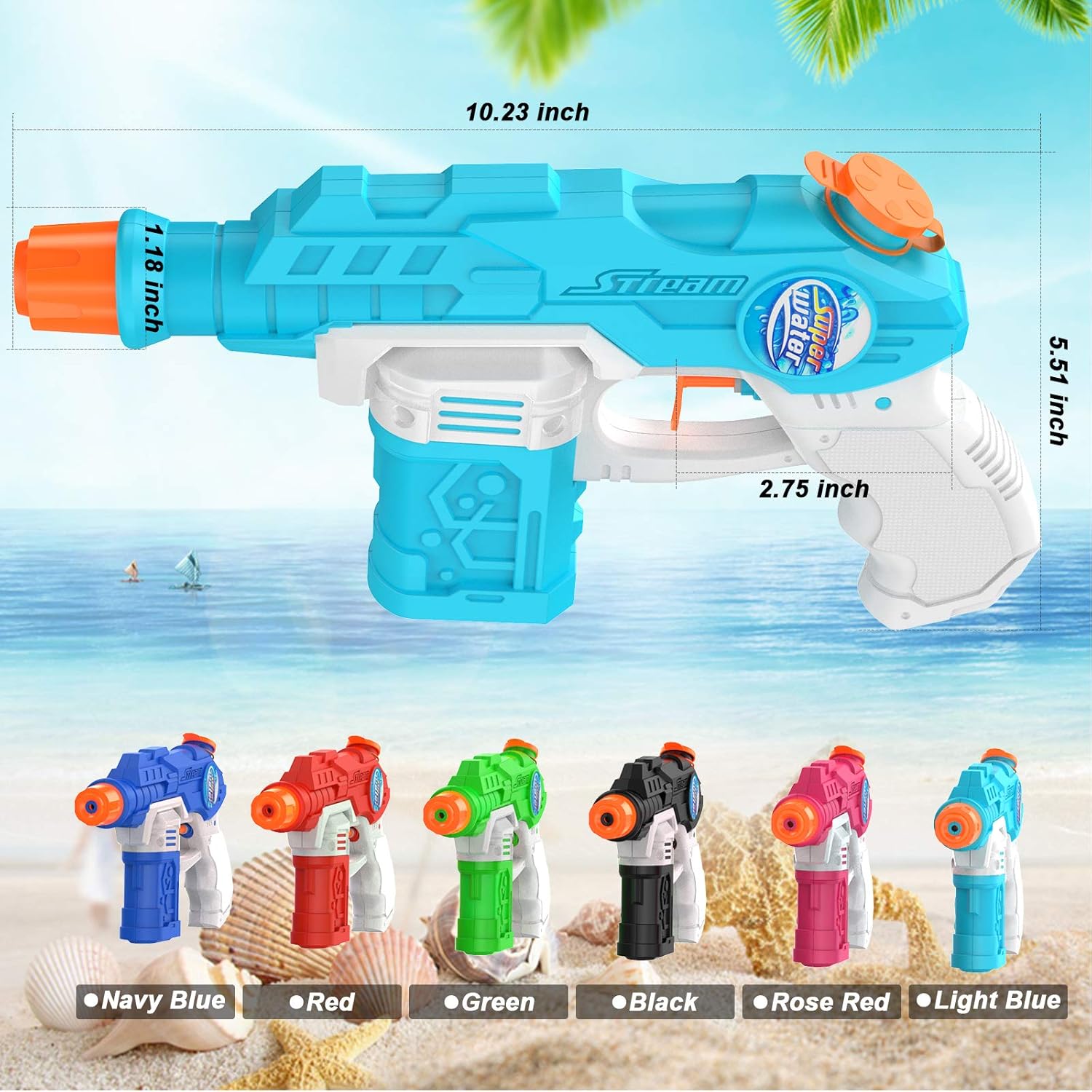 6 Pack Water Guns for Kid Adults Super Squirt Guns Water Blaster Toy for Swimming Summer Outdoor Yard Beach Pool Water Toy Water Fighting: Toys & Games