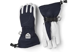 Hestra Women's Heli Ski Female Glove, 5-Finger Leather Snow Glove for Skiing, Snowboarding and Mountaineering