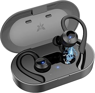 Axloie Bluetooth Kopfhörer In Ear Sport IPX7 Wasserdicht Sport Kopfhörer kabellose In Ear 25 Stunden Spielzeit HiFi Kopfhörer Sport Joggen mit Ladebox und Mikrofon für Laufen Training
