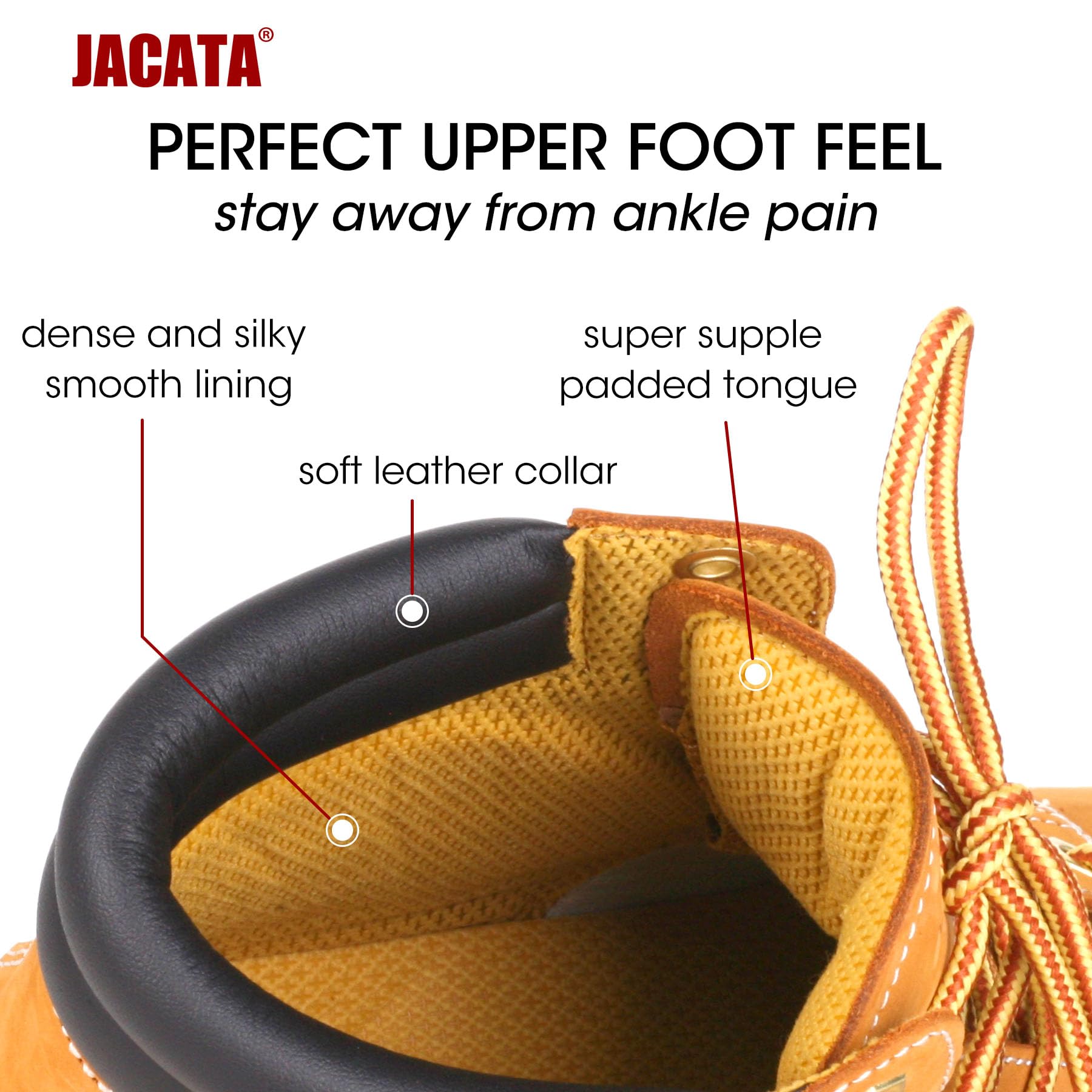 Jacata Men's Water Resistant Leather Work Boot Rubber Sole Construction Oil Resistant Utility Industrial Boots