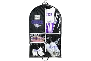Blushtier Cheer Garment Bags for Cheerleading Uniform Waterproof Hanging Garment Bags for Dance Costumes 40 Inch Clothes Bag 